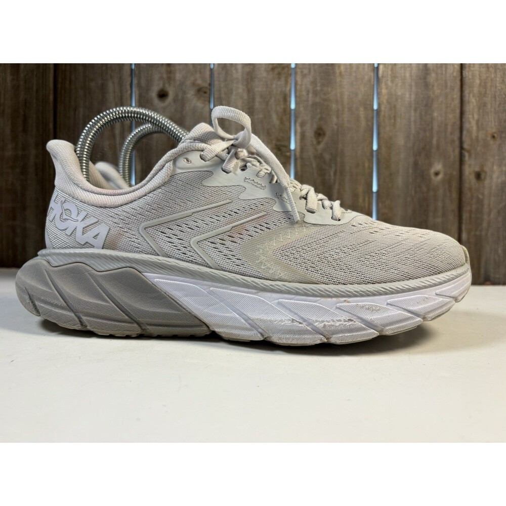 Hoka One One Arahi 5 Running Sneakers Shoes Women's 7 B Grey And White